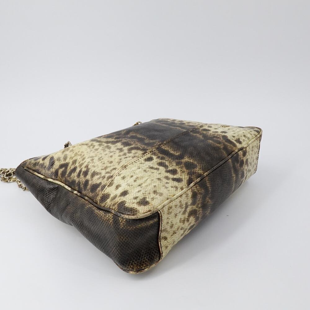 Tre Vero Karung Chain Shoulder Bag Womens Brown Animal Print 80s Retro - Picture 9 of 16